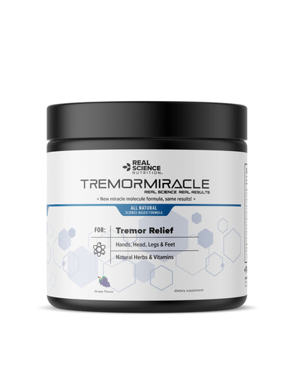 Real Science Nutrition Tremor Miracle – Essential Tremor Herbal Powder (Grape, 13.4 oz)