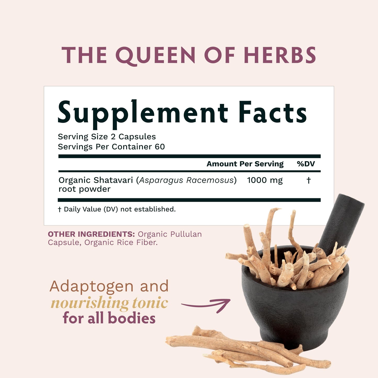 TRIBE ORGANICS Shatavari Organic Supplement – Hormonal Balance & Women's Health | 120 Vegan Capsules