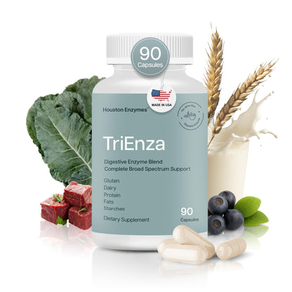 TriEnza Digestive Enzymes – Protein, Carbs, Fats & Polyphenol Digestion (90 Capsules)