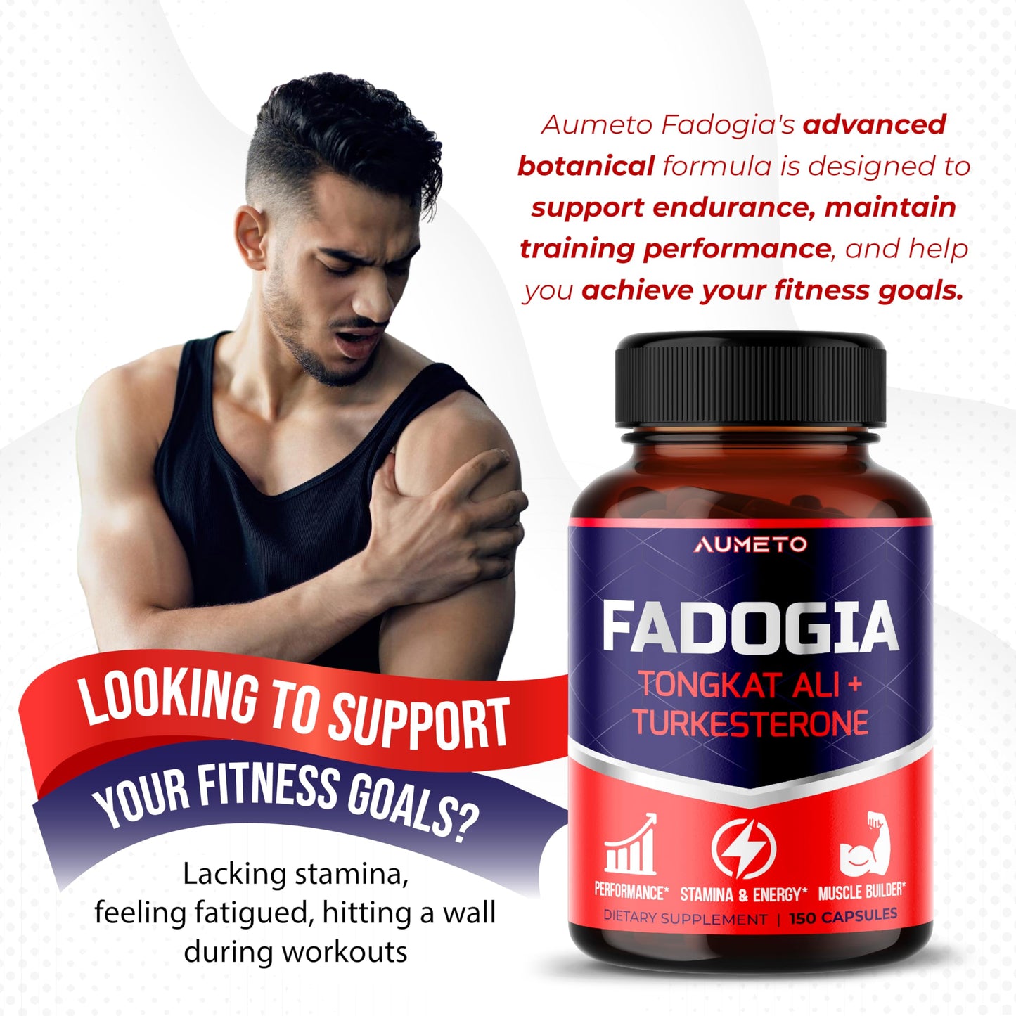Fadogia Agrestis Supplement with Turkesterone, Tongkat Ali & D3 – Male Energy, Strength & Memory