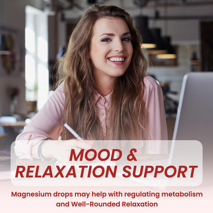 Triple Magnesium Complex Liquid Drops 1000mg – Magnesium Glycinate & Citrate with Ashwagandha, CoQ10, B6, C, D, Zinc | Stress Relief & Bone Support | Vegan