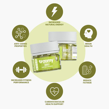 Troomy Boost Cordyceps Gummies – Focus & Active Lifestyle | Lemon Lime | 60 Count