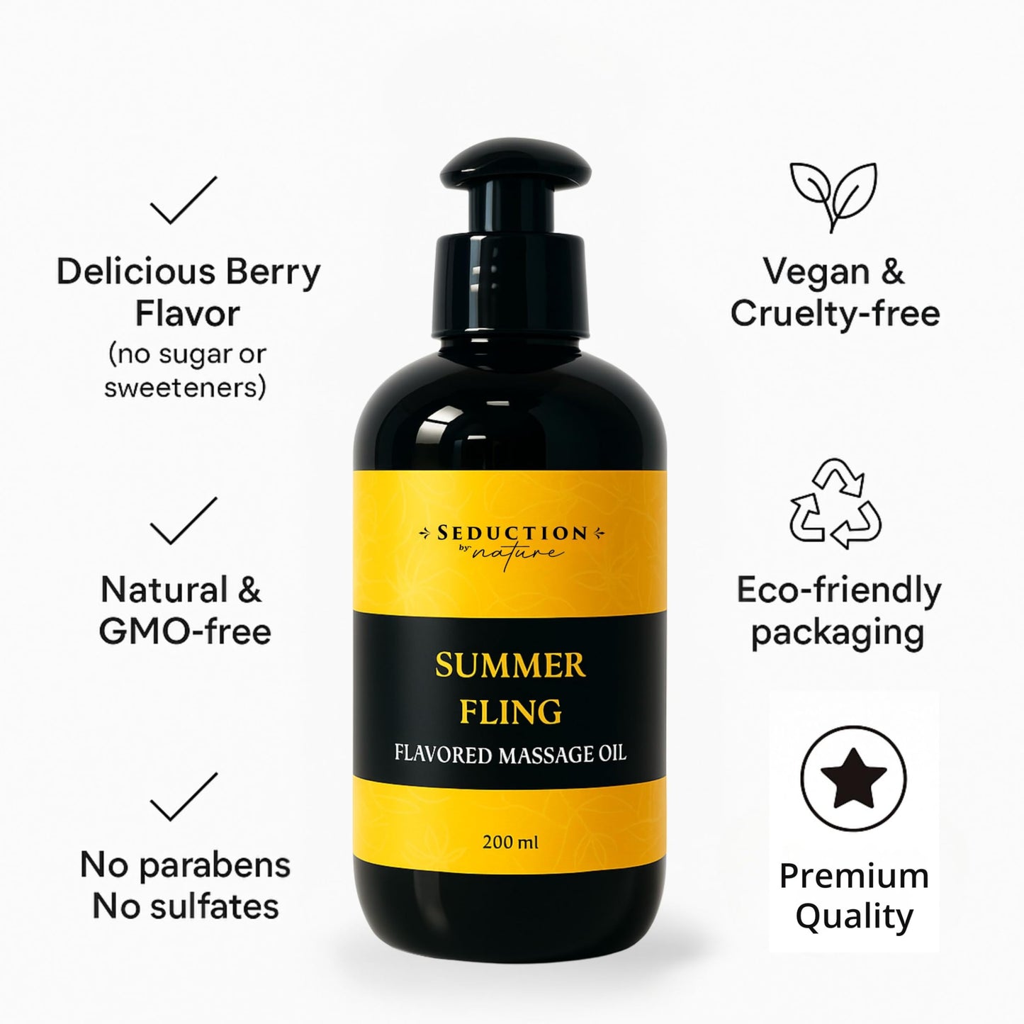 Tropical Flavored Massage Oil – Sensual Body Oil for Couples, Date Night & Relaxing Intimate Care – GMO-Free, Natural Aromatherapy