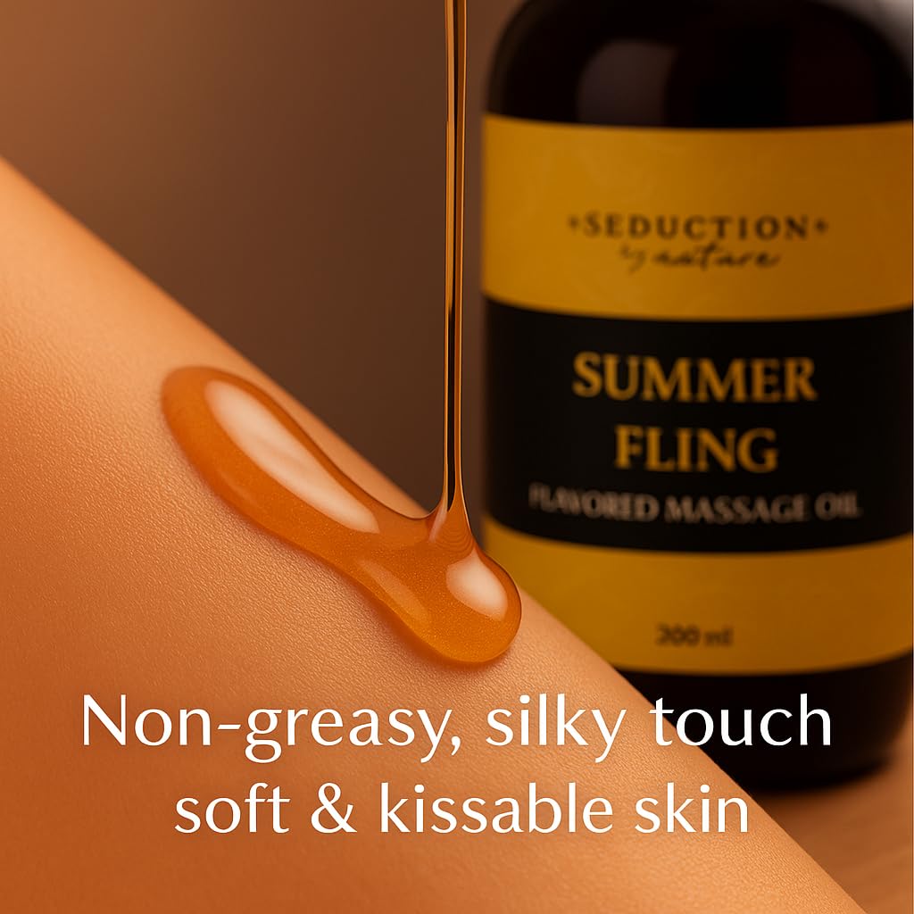 Tropical Flavored Massage Oil – Sensual Body Oil for Couples, Date Night & Relaxing Intimate Care – GMO-Free, Natural Aromatherapy