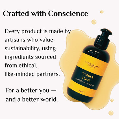 Tropical Flavored Massage Oil – Sensual Body Oil for Couples, Date Night & Relaxing Intimate Care – GMO-Free, Natural Aromatherapy