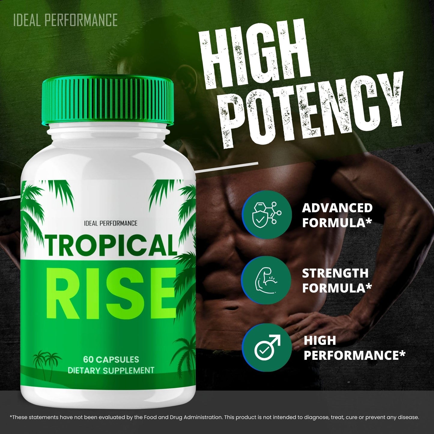IDEAL PERFORMANCE Tropical Rise Capsules, Official TropicalRise Supplement Pills, Overall Health and Wellness Reviews (3 Pack)