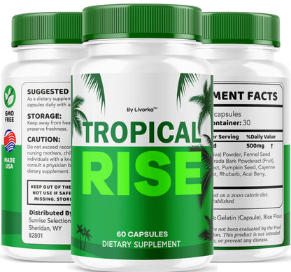 (2 Pack) Tropical Rise for Men Pills – All-Natural Health Supplement | 120 Capsules