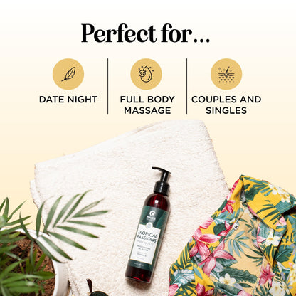 Tropical Sensual Massage Oil for Couples - Mango Scent, Coconut & Almond