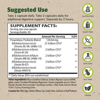 TruBifido Probiotic 30 Capsules – Colon Health, Energy & Immune Support | Gluten Free