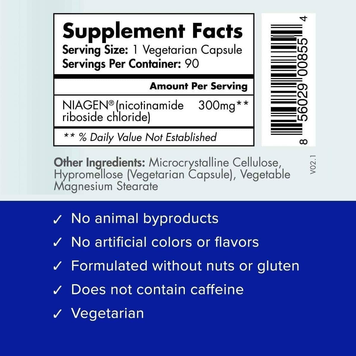 TRU NIAGEN NAD+ Booster – 300mg NR for Cellular Energy, Brain & Muscle Support | 30 Servings (3 Bottles)