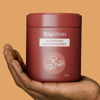 TruBrain Morning Mushrooms: Coffee Alternative with Superfoods & Adaptogens | USA-Grown Lion's Mane, Chaga, Cordyceps, Reishi