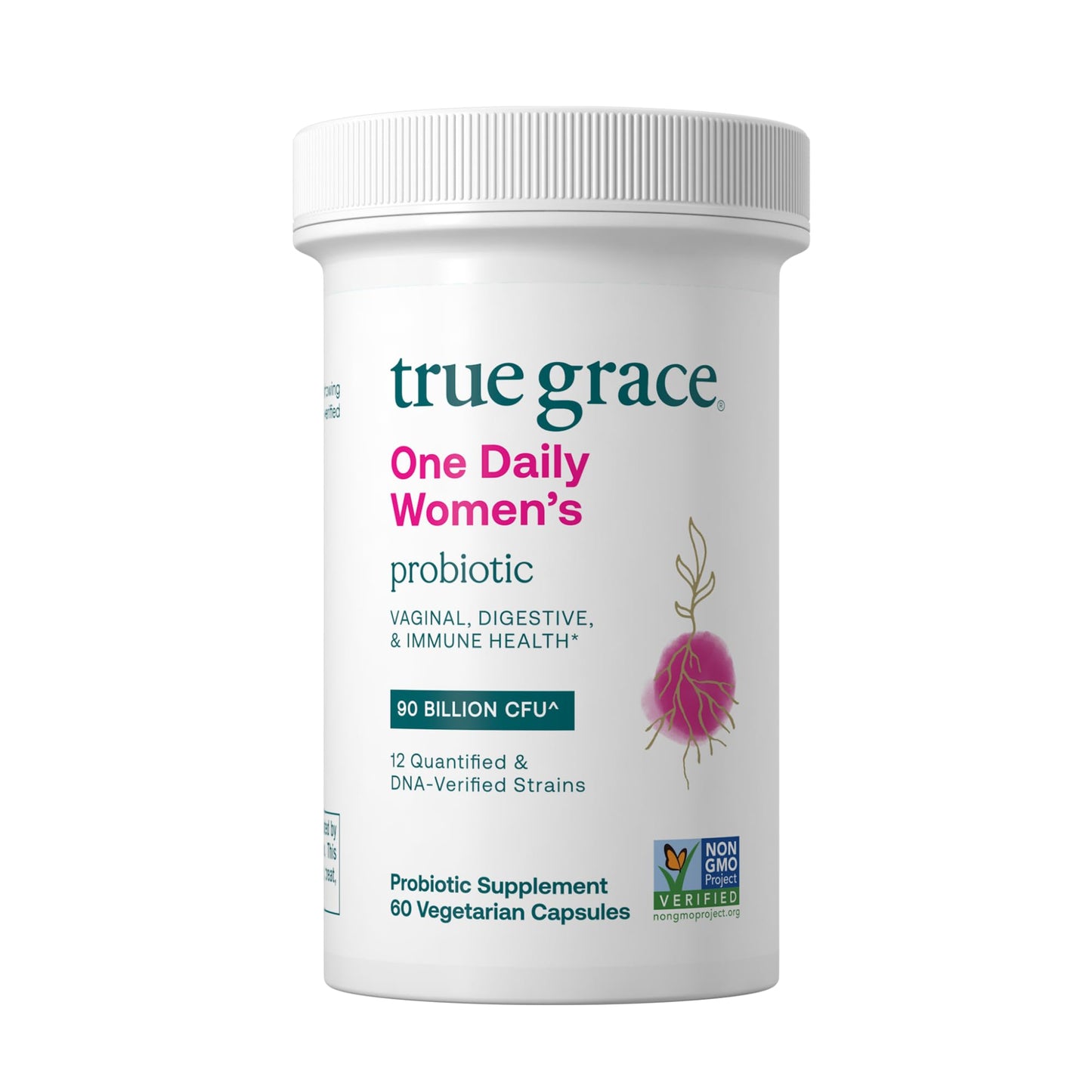 True Grace One Daily Women Probiotic - 60 Vegetarian Capsules | 90B CFU