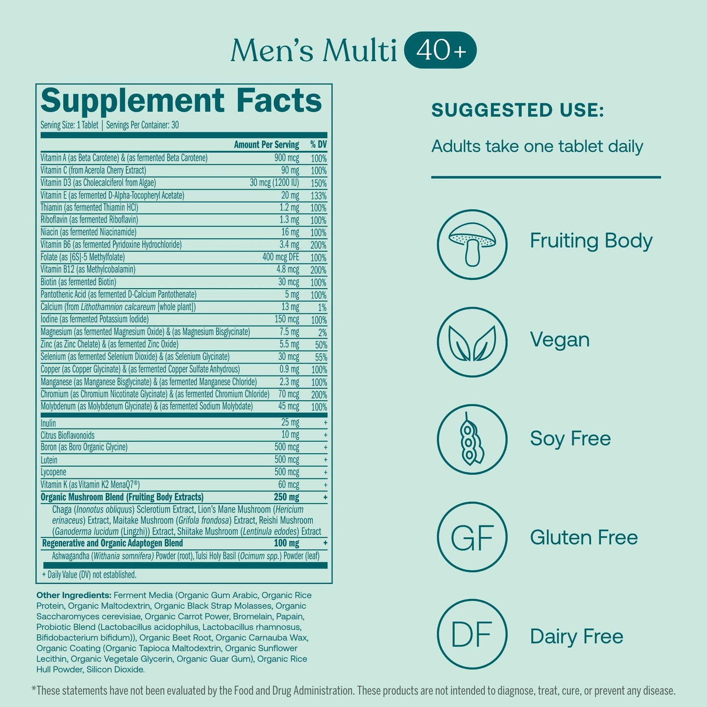 True Grace One Daily Men’s 40+ & Women’s 40+ Multivitamin Bundle – 30 Vegan Tablets Each, Non-GMO