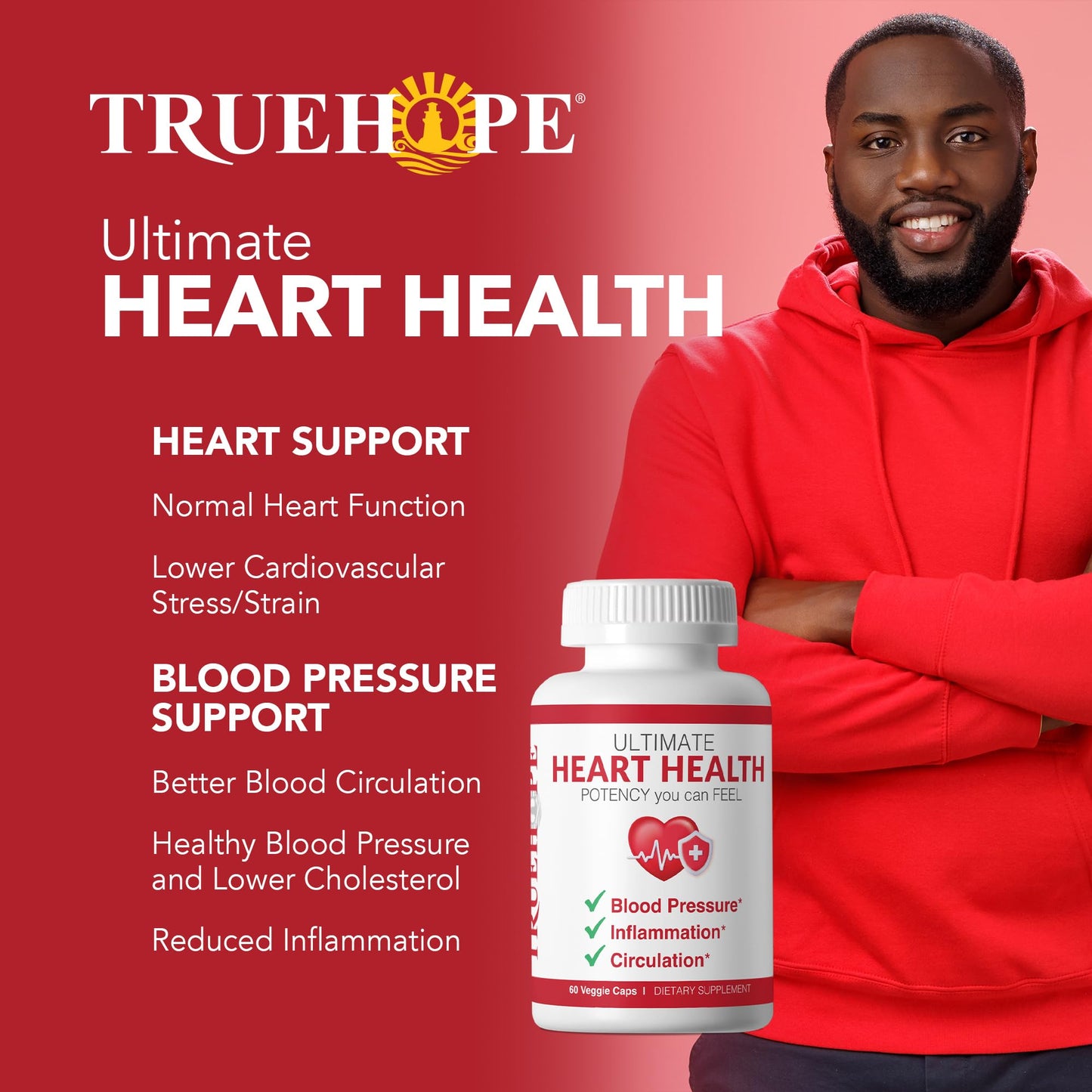Truehope 27-in-1 Ultimate Heart Health Supplement | Blood Pressure, Circulation, Heart Function Support | Potency You Can Feel Day 1 | Hawthorn, Motherwort, Inositol, Mistletoe | + Advanced Chelation