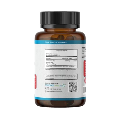 TrueMed Magnesium Malate 1350 mg – 90 Capsules | High Bioavailability, Muscle Function