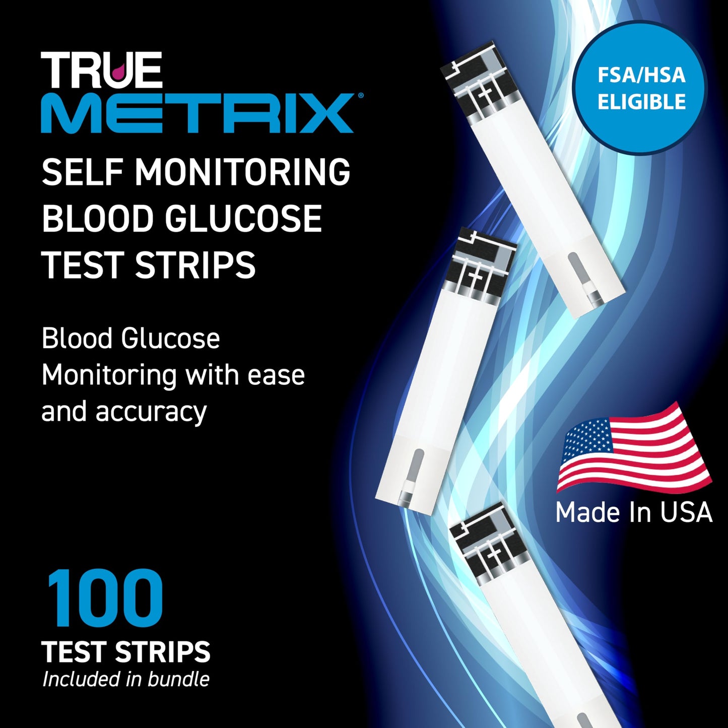 TRUE METRIX Test Strips 100-Count | 0.5µL Sample, TRIPLE SENSE Technology
