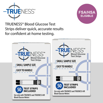 TRUENESS Blood Glucose Test Strips – 50 Count (2 Pack) for TRUENESS Meters
