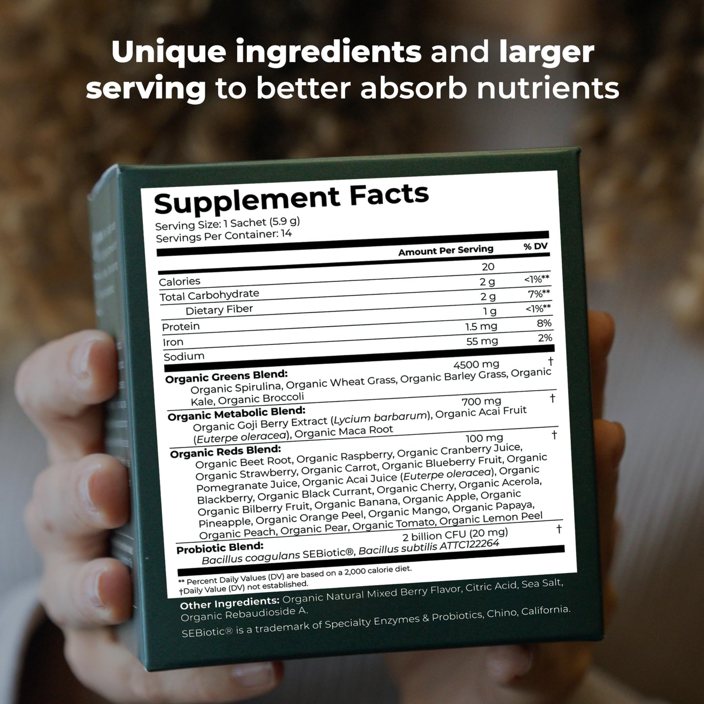 TRUMETA Greens Powder Travel Packs - 14 Servings for Memory & Digestion | Organic, Vegan & Non-GMO