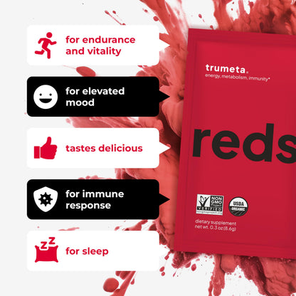 TRUMETA Superfood Reds Powder Packs – Immune Support & Memory