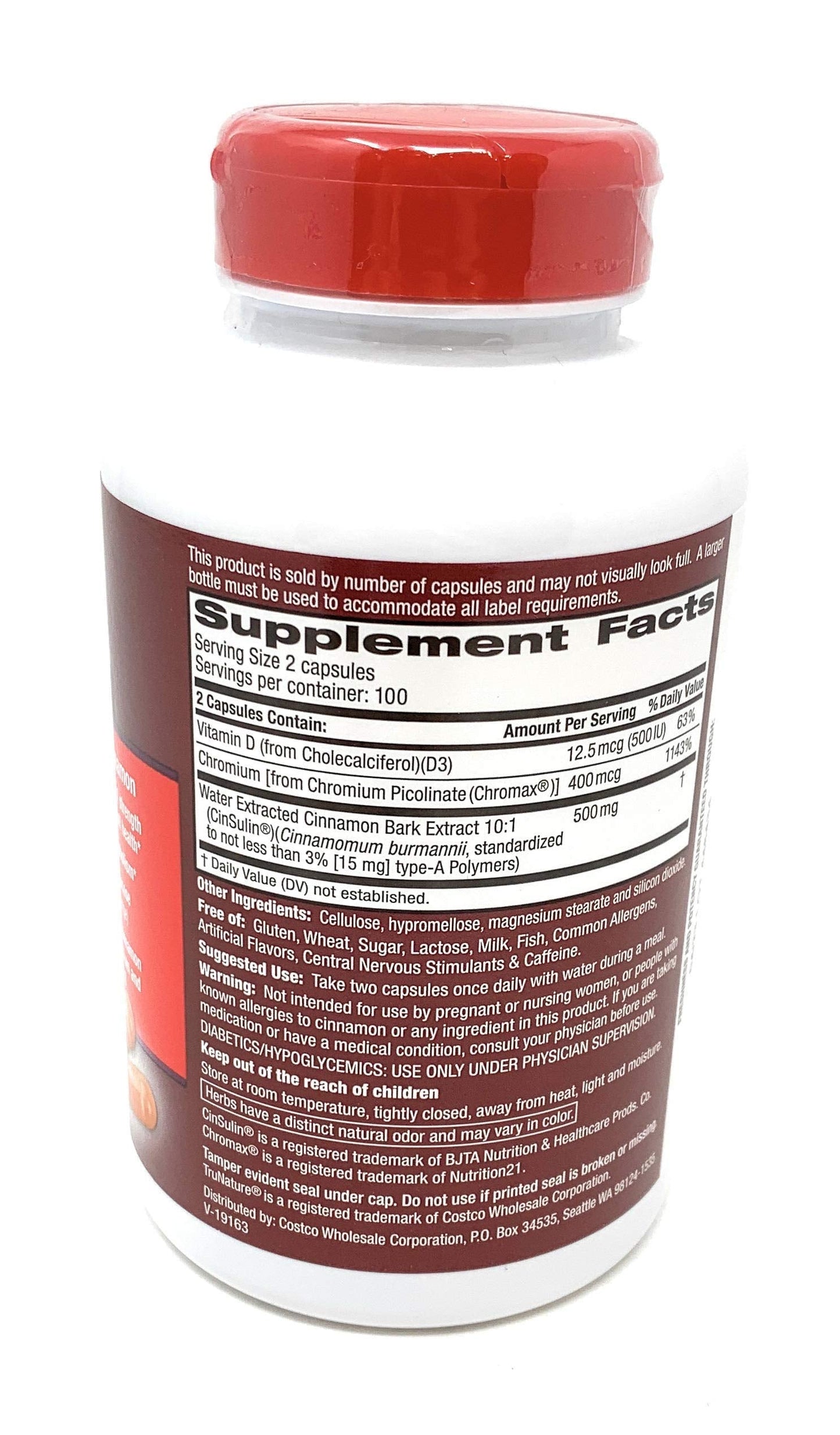TruNature CinSulin 500 mg – Advanced Strength, 2 Bottles (400 Vegetarian Capsules Total)