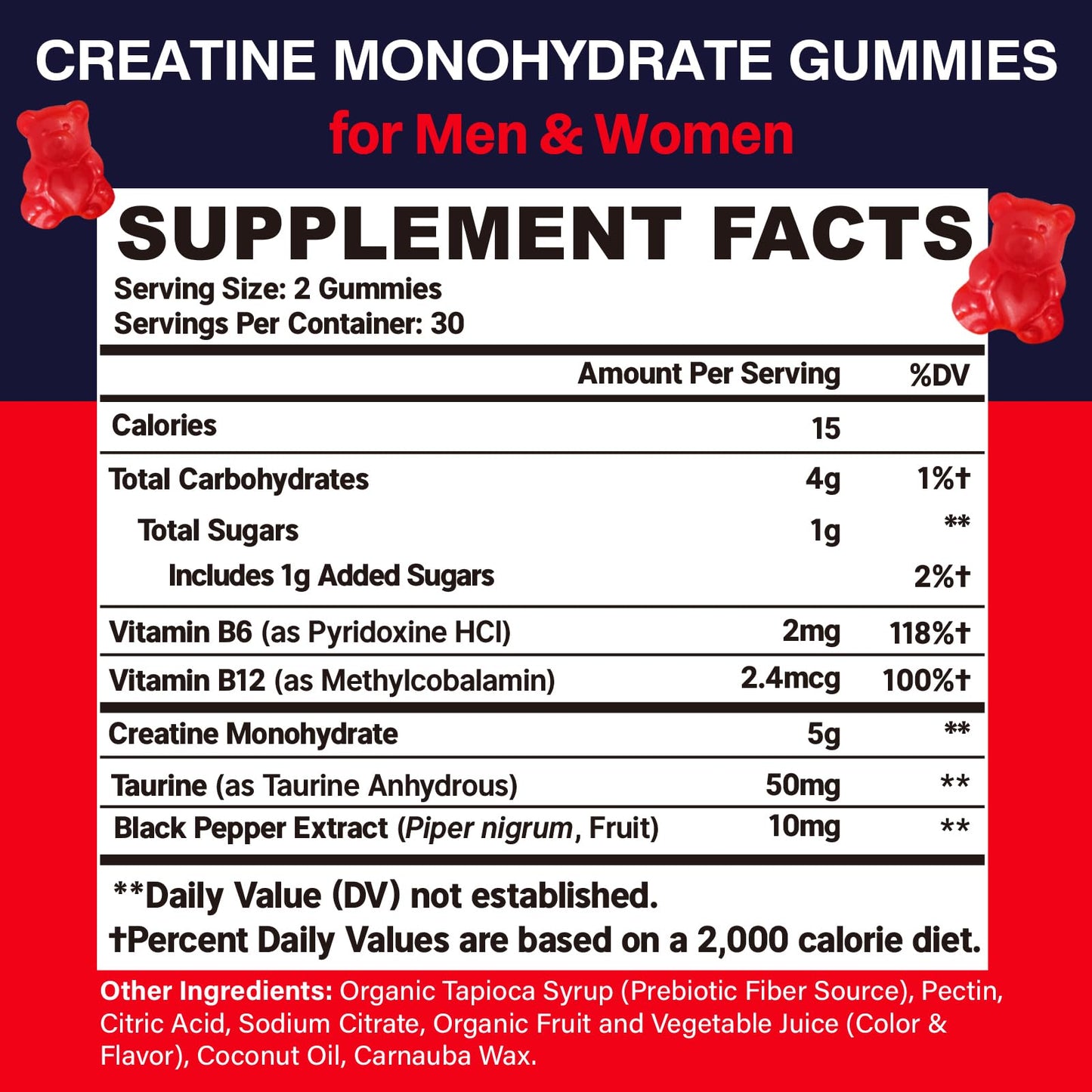 Trupretty Creatine Monohydrate Gummies – 5000mg, Vegan, Taurine & B6