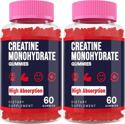 Trupretty Creatine Monohydrate Gummies – Vegan Organic, Taurine & B6, 2 Bottles