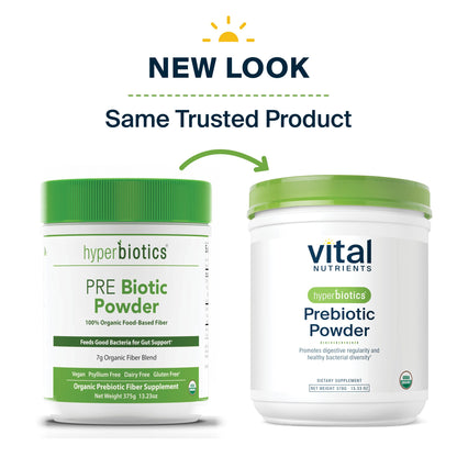 Hyperbiotics Vital Nutrients Organic Prebiotic Fiber Powder | Gut Health & Digestive Regularity | 54 Servings