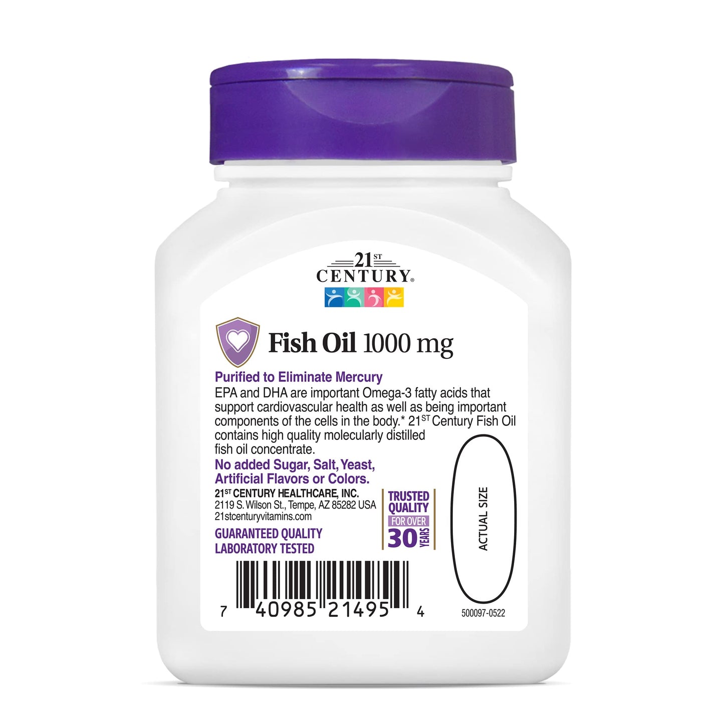 21st Century Fish Oil 1000 mg Softgels – 60 Count (Pack of 3) | Omega-3 EPA & DHA