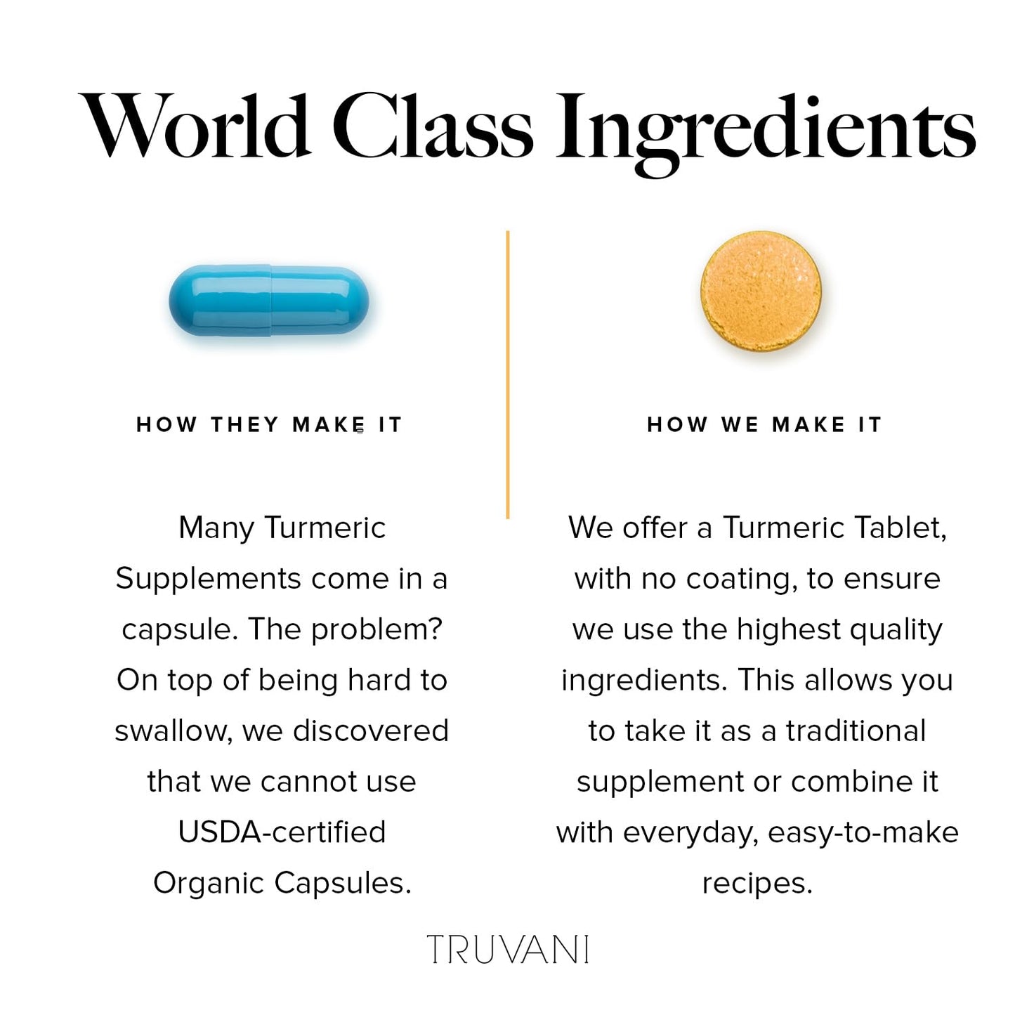 Truvani Organic Turmeric Curcumin 1,350 mg - 90 Tablets | Joint Support