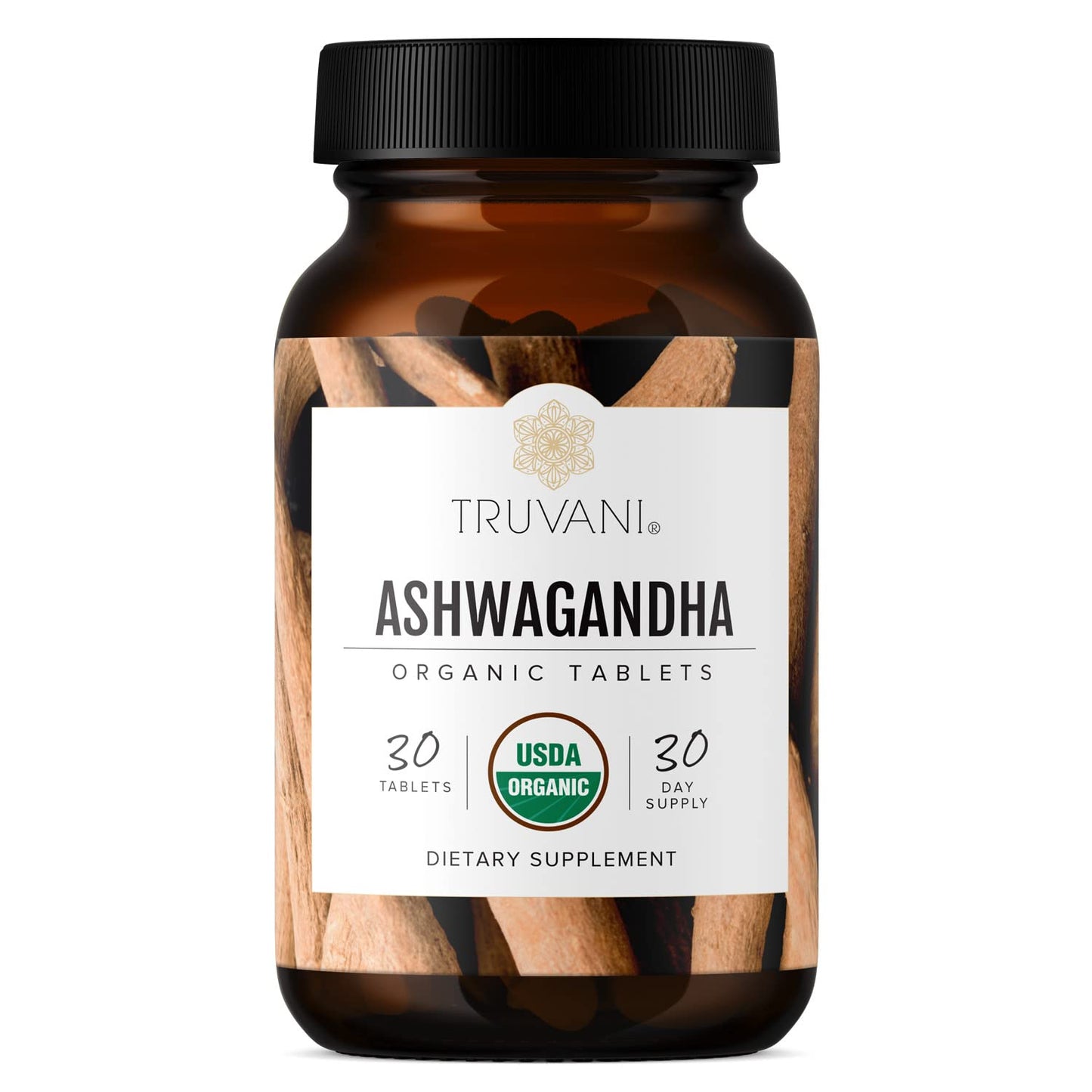 Truvani Organic Ashwagandha | Daily Energy, Mood, Brain Health & Sleep Support | 30 Day Non-GMO