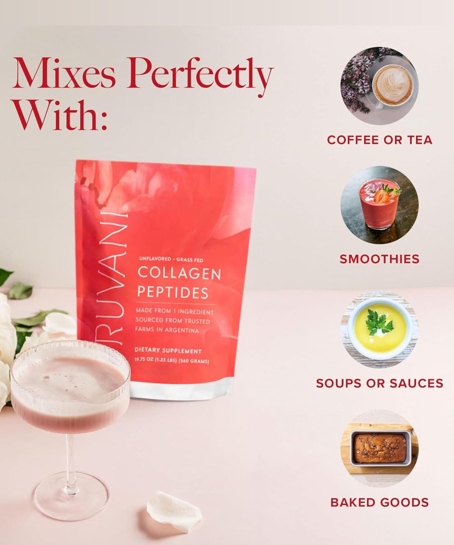 Truvani Hydrolyzed Collagen Peptides – Unflavored, 28 Servings, 20g Grass-Fed Collagen | Dairy & Gluten Free