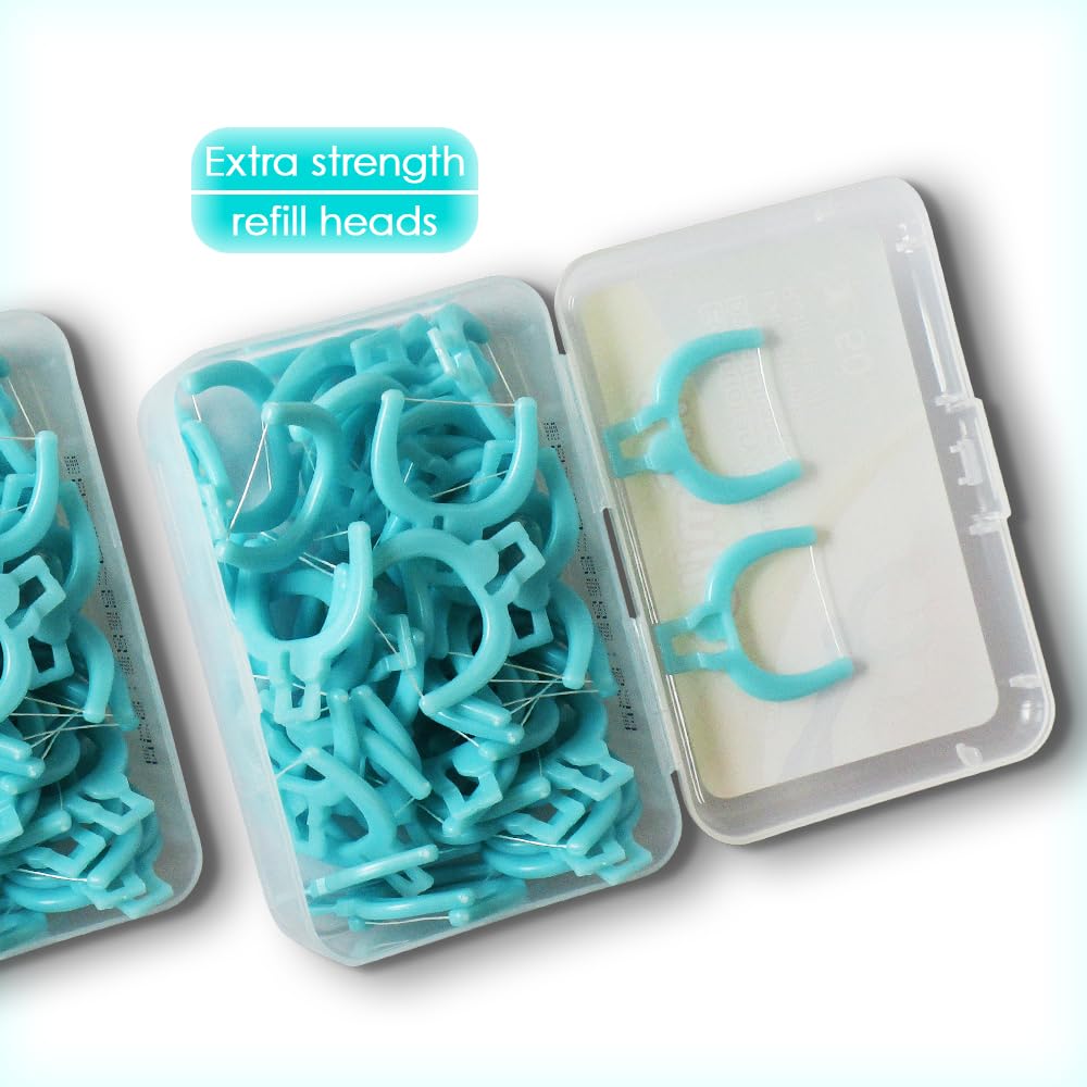 T.Smile NoFuss Dental Flosser Kit – 5-Inch Handle & 100 Refills (Fluoride Free)