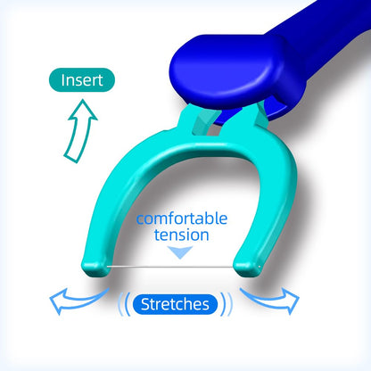 T.Smile NoFuss Dental Flosser Kit – 5-Inch Handle & 100 Refills (Fluoride Free)