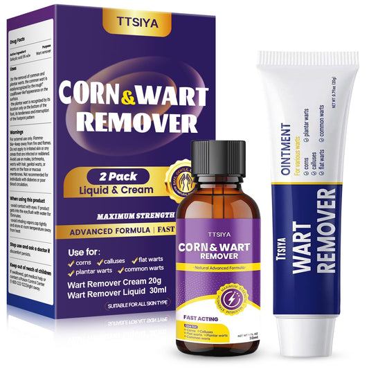 TTsiya Wart Remover Cream & Liquid Freeze Off – Fast Acting Salicylic Acid Wart Treatment (20g & 30ml)