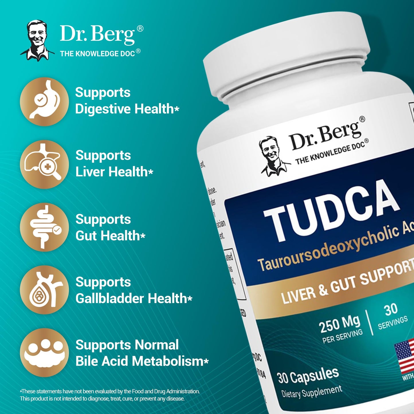 Dr. Berg TUDCA Supplement – Liver Health & Digestive Support (30 Capsules)