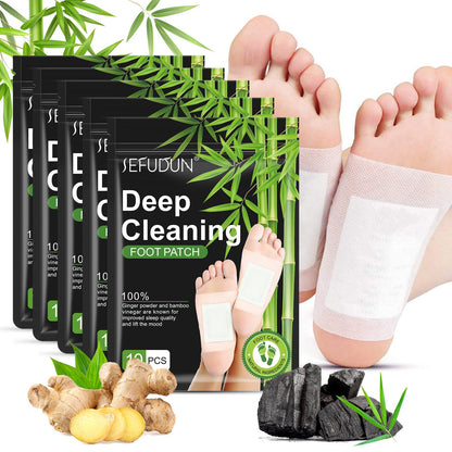 Tudiqe 50PCS Ginger Bamboo Vinegar Foot Pads – Sleep & Deep Cleansing Patches