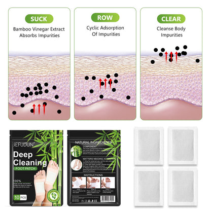Tudiqe 50PCS Ginger Bamboo Vinegar Foot Pads – Sleep & Deep Cleansing Patches
