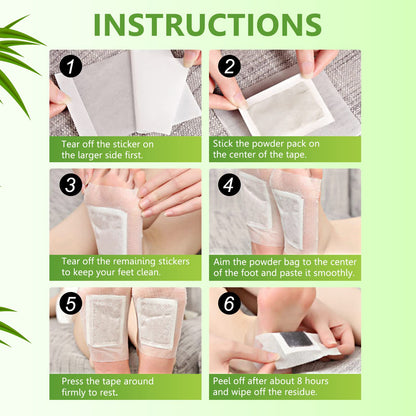 Tudiqe 50PCS Ginger Bamboo Vinegar Foot Pads – Sleep & Deep Cleansing Patches