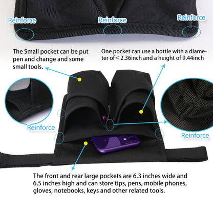 Tuhaoge Massage Bottle Bag for 2 Bottles - Oil & Lotion Holster TH-XJ-2 Black