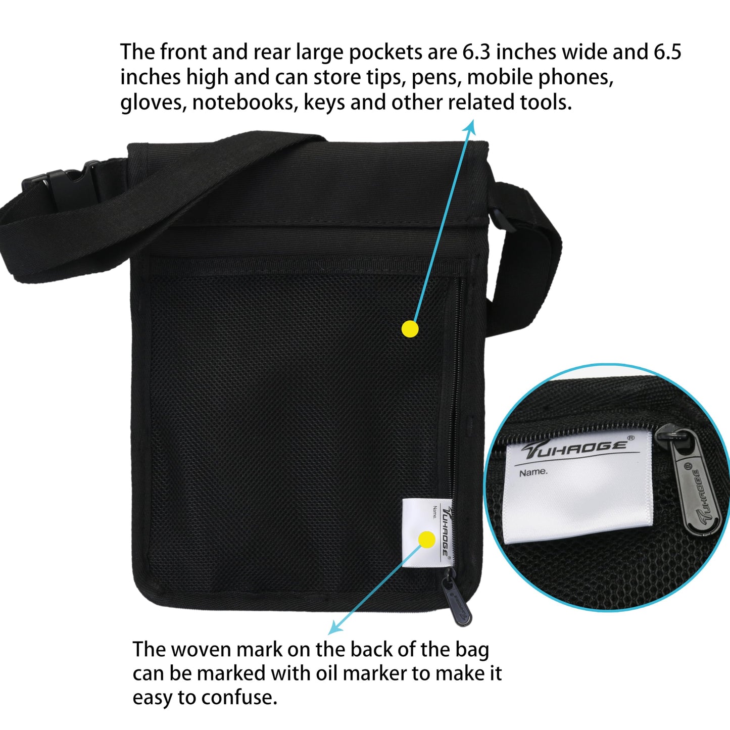 Tuhaoge Massage Bottle Bag for 2 Bottles - Oil & Lotion Holster TH-XJ-2 Black