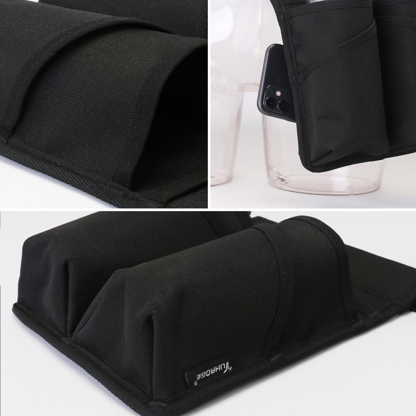 Tuhaoge Massage Bottle Bag for 2 Bottles - Oil & Lotion Holster TH-XJ-2 Black