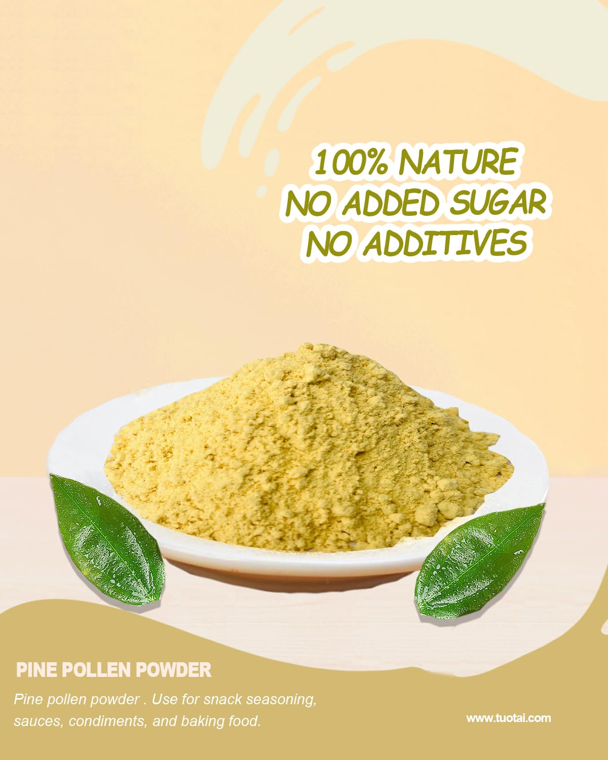TUOTAI Premium Pine Pollen Powder – 100% Natural, No GMO, No Additives, Vegan