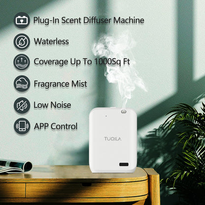 Tuqila Waterless Oil Diffuser – Cold Air Diffusion, 1000 sq.ft, APP Control