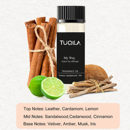 Tuqila Hotel Luxury Essential Oil Set (3x20mL) – Scent Aromatherapy Oils for Diffusers – My Way, Bergamot 22, Oud Wood – Ideal for Home, Car, Hotel & Office