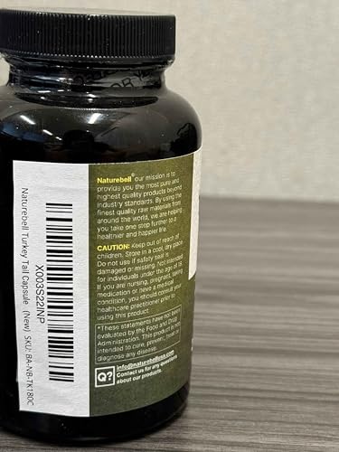 NatureBell Turkey Tail Mushroom Capsules – 15,000mg/Serving, 240 Count, 25:1 Extract (Pack of 2) | Immune & Brain Health