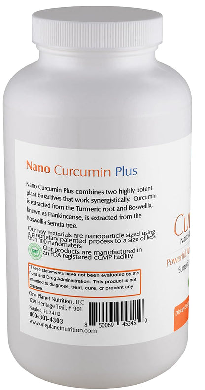 One Planet Nutrition Nano Curcumin Plus Capsules 500 mg, 60 Count | High Absorption Turmeric & Boswellia | Vegan Gluten Free