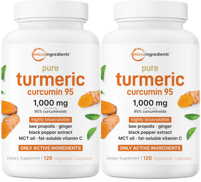 Micro Ingredients Turmeric Curcumin 1000mg | 240 Veggie Capsules | 95% Curcuminoids