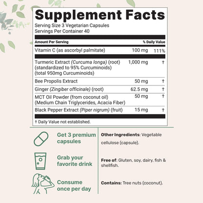 Micro Ingredients Turmeric Curcumin 1000mg | 240 Veggie Capsules | 95% Curcuminoids