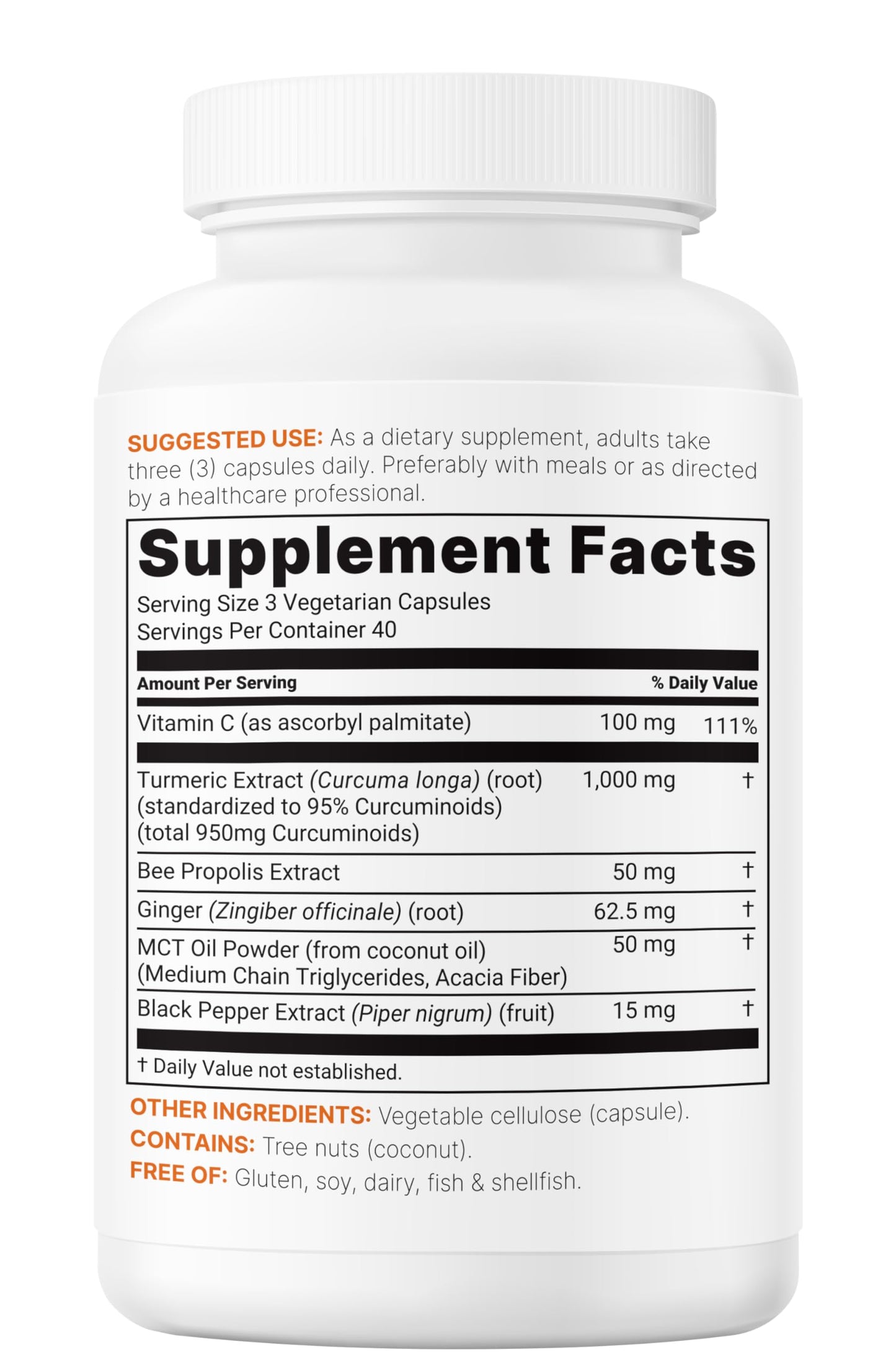 Micro Ingredients Turmeric Curcumin 1000mg | 240 Veggie Capsules | 95% Curcuminoids