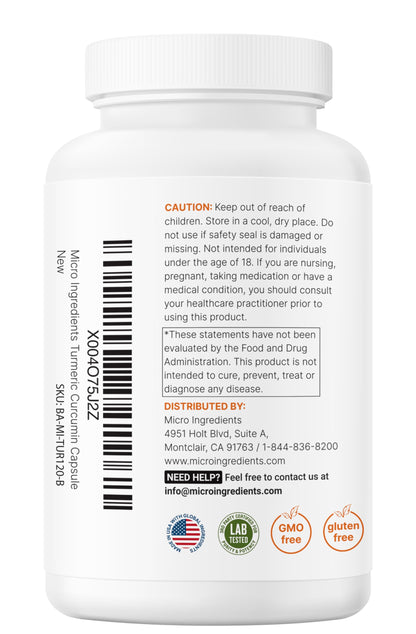 Micro Ingredients Turmeric Curcumin 1000mg | 240 Veggie Capsules | 95% Curcuminoids